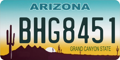 AZ license plate BHG8451