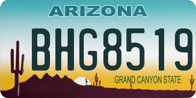 AZ license plate BHG8519