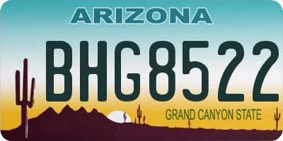 AZ license plate BHG8522