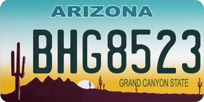 AZ license plate BHG8523
