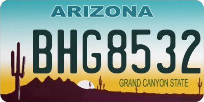 AZ license plate BHG8532