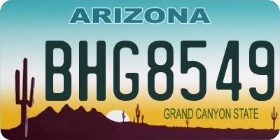 AZ license plate BHG8549