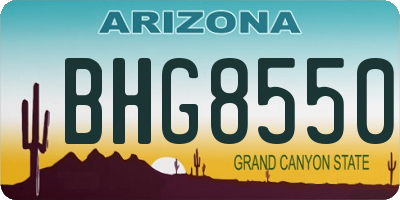 AZ license plate BHG8550