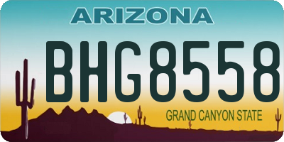 AZ license plate BHG8558