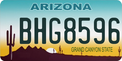 AZ license plate BHG8596