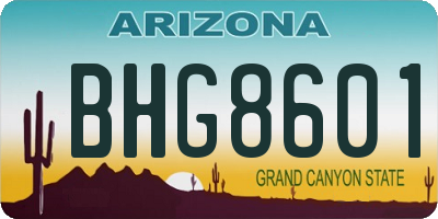 AZ license plate BHG8601