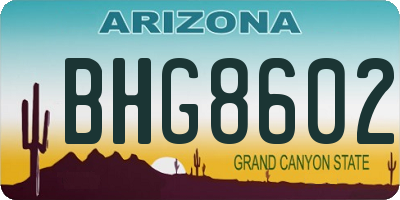 AZ license plate BHG8602