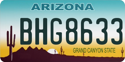 AZ license plate BHG8633