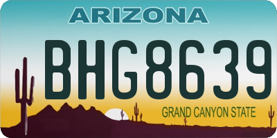 AZ license plate BHG8639