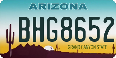 AZ license plate BHG8652