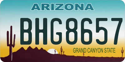 AZ license plate BHG8657