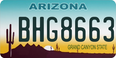 AZ license plate BHG8663