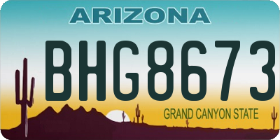 AZ license plate BHG8673