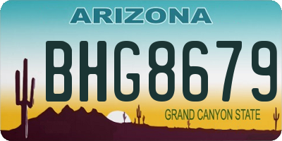 AZ license plate BHG8679