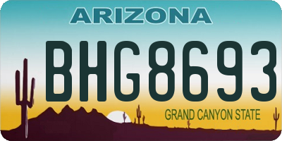 AZ license plate BHG8693
