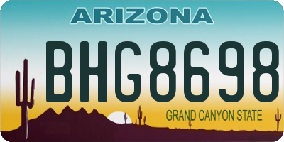 AZ license plate BHG8698