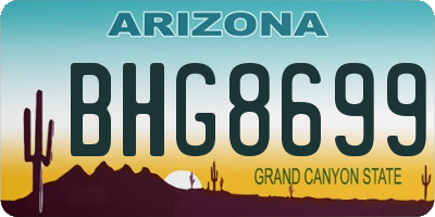 AZ license plate BHG8699