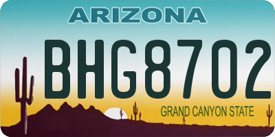 AZ license plate BHG8702