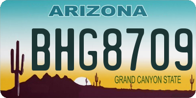 AZ license plate BHG8709