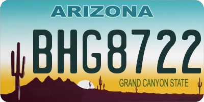 AZ license plate BHG8722