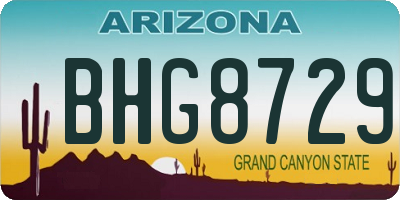 AZ license plate BHG8729