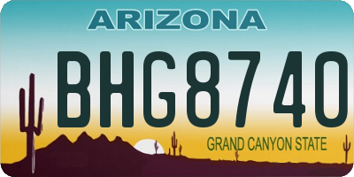 AZ license plate BHG8740