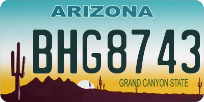 AZ license plate BHG8743