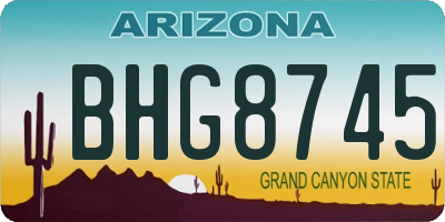 AZ license plate BHG8745