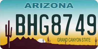 AZ license plate BHG8749