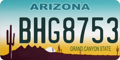 AZ license plate BHG8753