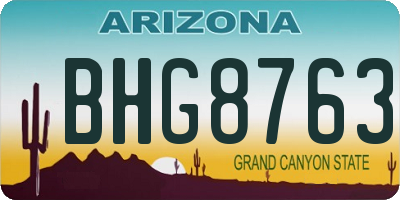 AZ license plate BHG8763