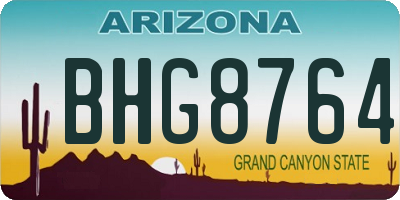 AZ license plate BHG8764