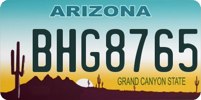 AZ license plate BHG8765