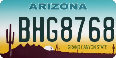 AZ license plate BHG8768