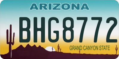 AZ license plate BHG8772
