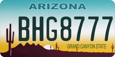 AZ license plate BHG8777