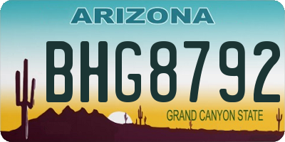 AZ license plate BHG8792