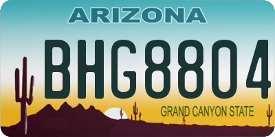 AZ license plate BHG8804