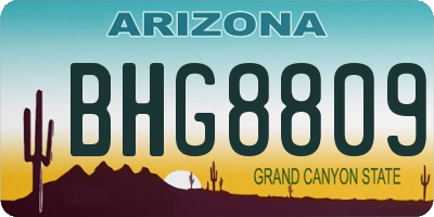 AZ license plate BHG8809