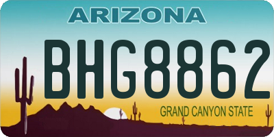 AZ license plate BHG8862