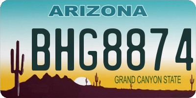 AZ license plate BHG8874