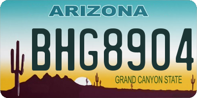 AZ license plate BHG8904