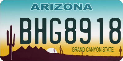 AZ license plate BHG8918