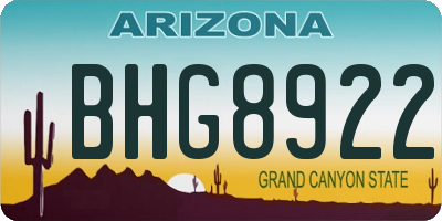 AZ license plate BHG8922