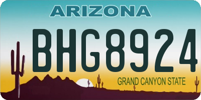 AZ license plate BHG8924