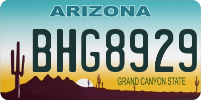 AZ license plate BHG8929