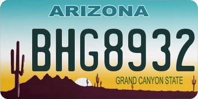 AZ license plate BHG8932
