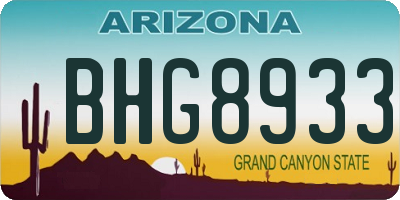 AZ license plate BHG8933