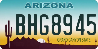AZ license plate BHG8945