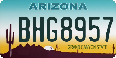 AZ license plate BHG8957